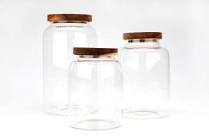 Pflanzenglas mit Holzdeckel - 3 Varianten erhältlich